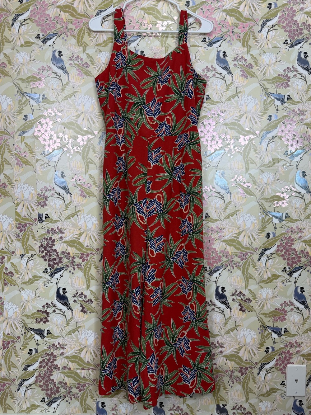 Red Floral Print Sleeveless Jumpsuit